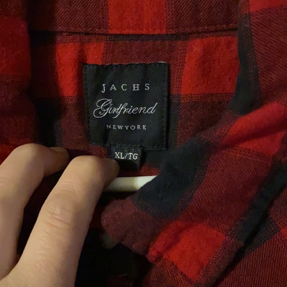 Red and black plaid lined shirt - Picture 2 of 2